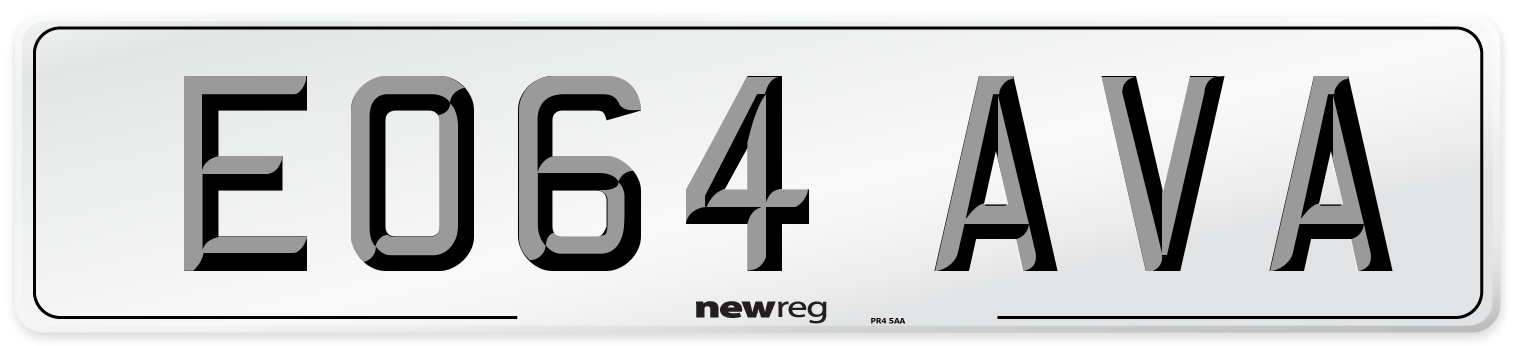EO64 AVA Number Plate from New Reg